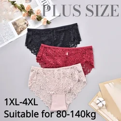 1-4XL Mới Quần Lót Sexy Plus Kích Thước Ren Lót Nữ Thoải Mái Quần Lót Nữ Cao Cấp Quần Đùi Họa Tiết Lập Thể Quần Lót