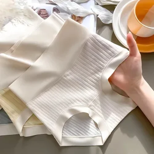 Brezšivne hlačke Ženske bombažne hlačke Ženske hlačke z visokim pasom za ženske Invisible Ice Silk Spodnje hlače Plus Size spodnje perilo