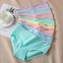 3 Cái/bộ Màu Kẹo Quần Lót Nữ Thoải Mái Quần Lót Cotton Cao Cấp Giữa Eo Thoáng Khí Quần Lót Plus Kích Thước Quần Đùi