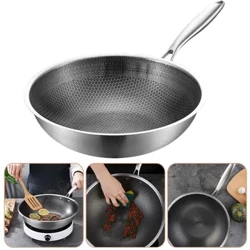 Fry Wok Wok gowurmak üçin poslamaýan polatdan ýasalan gap