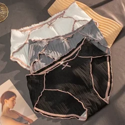 2024 Quần Lót Nữ Quần Lót Cotton Quần Lót Bé Gái Gợi Cảm Liền Mạch Kháng Khuẩn Đáy Quần Thoáng Khí Quần Đùi Giữa Eo Plus Kích Thước