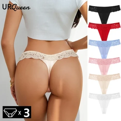 WarmSteps 3 stk/sett Nye Sweet Lace Dametrusser Uthule Dame Undertøy Truser Intim Undertøy G-String for Dame