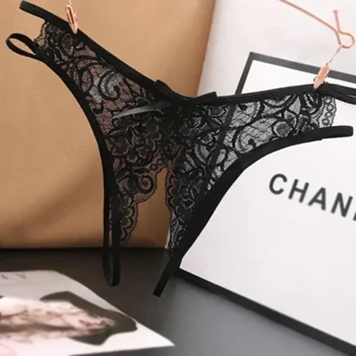 Crotch Panties Merched Agor Tryloyw G-strings Thongs Sexy Lineries Dillad Isaf Bowknot Solid ar gyfer Merched Merched Lace Pantys
