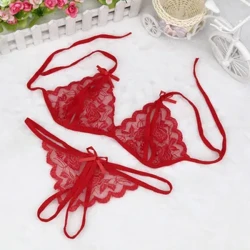 Lace Hollow Out Alusvaatteet Rintaliivisetti Seksikkäät Alusvaatteet Seksi Sleepwear G-string Bra Suit Femme Alusvaatteet Setti Pyjama Erotic Vaatteet 2023