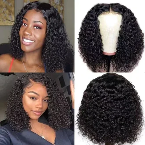 Wig newydd i fenywod Black midsection gofrestr fach afro ffibr synthetig tymheredd uchel gorchudd sidan pen wig