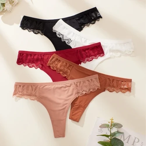 ʻO Ice Silk Wahine Panties Sexy Lace Lingerie Haʻahaʻa Puhaka Nā ʻaʻahu Wahine G-String Soft Wahine Puʻupuʻu Intimate Tangas Hou