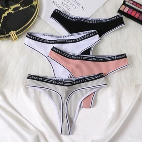 Nguo za Kike za Wanawake Nguo ya Ndani ya Mwanamke Nguo Mango ya G-string Suruali ya Pamba Inayopumua Suruali ya Chupi Herufi ya Panty Nguo ya Ndani Laini