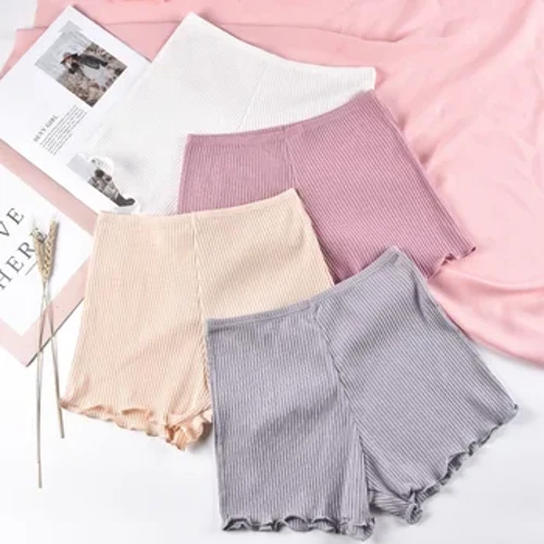 Sommer Kvinner Sikkerhetsshorts Bukser Sømløse Underbukser Gutteshorts Jenter Truser Sexy Undertøy Bomull Pustende Hem Boxershorts
