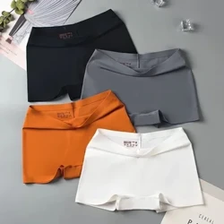 Intimo senza cuciture in seta Boxer da donna Mutandine da donna Pantaloni di sicurezza Mutandine femminili a vita alta Soild