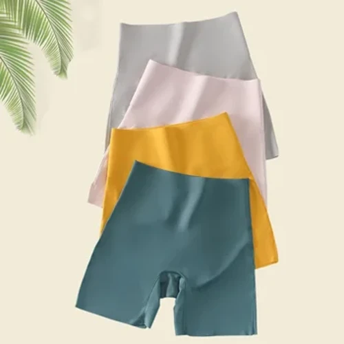 Női varrat nélküli rövidnadrág Biztonsági nadrág Magas derekú Ice Silk Boxer Bugyi Súrlódásgátló szoknya Rövidnadrág Nagy méretű M-XXL