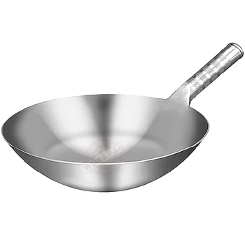 Chảo thép không gỉ Chảo 32cm và Chảo xào Chảo đáy tròn Nồi nấu nhẹ của đầu bếp dùng cho lửa mở bằng gas