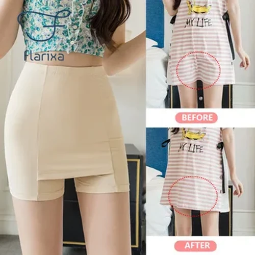 Flarixa Liền Mạch Quần Short Bảo Vệ Dưới Váy Quần Lót An Toàn 2 Lớp Cao Cấp Boxer Cho Nữ Mùa Hè Quần Short Quần