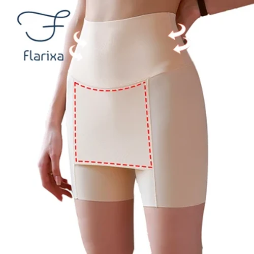 Flarixa oighir síoda ard waist mná rialaithe bolg ciseal dúbailte gan uaim faoi na pants sábháilteachta do dornálaí sciorta