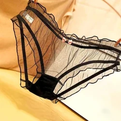 1 Máy Tính Phong Cách Gothic Ngọt Ngào Toàn Quan Điểm Quần Lót Gợi Cảm Siêu Mỏng Nhanh Khô Đồ Lót Nữ Voan Ren Khăn Trang Trí Thắt Nơ quần Đùi