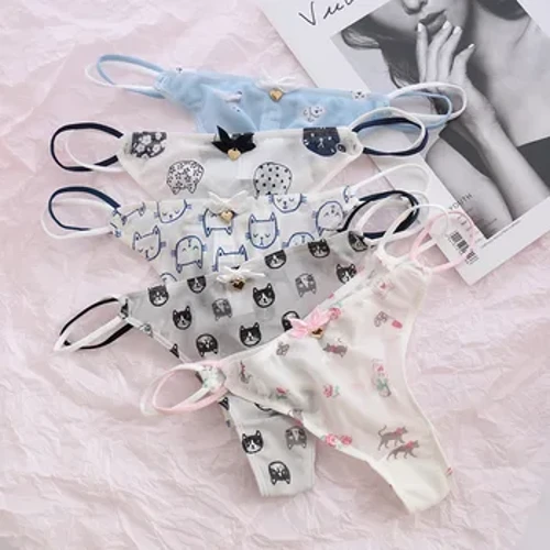 I-Sexy Panties Transparent Strawberry Cherry Izilwane Ezinokhalo Oluphansi Izingubo zangaphansi Ezingenamthungo Abesifazane Abahle Amantombazane Amantombazane Mesh Izingubo zangaphansi Abesifazane