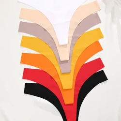 Finetoo 6 Stuks Vrouwen Ijs Zijde Naadloze Onderbroek Slipje Sexy V-Taille Sport Thongs Laagbouw 10 Soild Kleuren ademend G-string