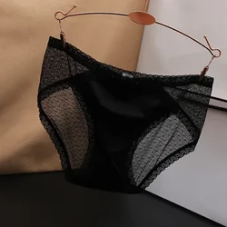 Trikotne hlačke Ženske seksi hlačke Čipkaste hlačke z nizkim pasom Trdno zračno trikotno spodnje perilo za fine ženske Ropa De Mujer