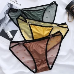 2023 Panty Dillad Isaf Lace Sexy Merched Newydd ar gyfer Merched Panties Cyfforddus Meddal Delfrydol i Fenywod Rhwyll Lace-up Bow Cwlwm Codi Isel