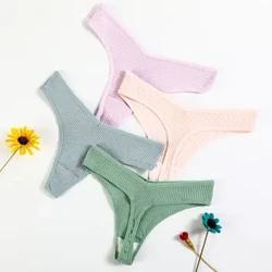 Seksualūs stringai Siūlai Medvilniniai Moteriški apatiniai Vienspalviai T kelnės žemu juosmeniu kvėpuojančios intymios Žemos kelnaitės Moteriškas apatinis trikotažas