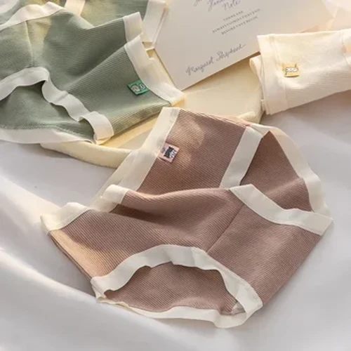 M-XL Žensko spodnje perilo Seksi čipkaste hlačke Dekliške enobarvne udobne hlačke Brezšivne spodnje hlače z srednjim pasom Žensko spodnje perilo 팬티
