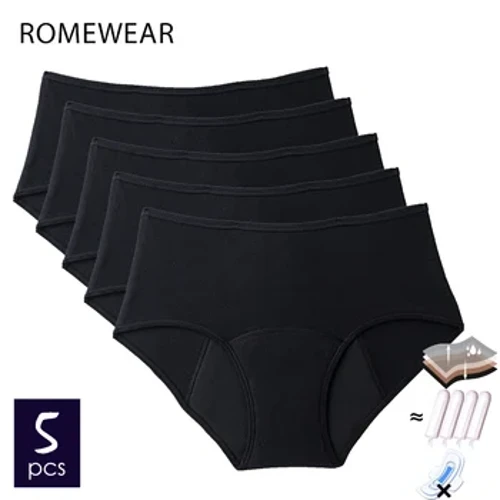 5 Pcs pulupulu Panties manawa menstrual a me ka nui o na wahine Kahe kaumaha o ka Leakproof aahu loko o ka wahine Incontinence Lingerie.