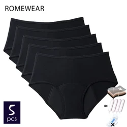 5 Pcs Cotton Taimi Ma'i'i Pu'e'e'e Fa'aopoopo Lapo'a Tama'ita'i Mamafa tafe'a'a'a'ei Leakproof La'ei totonu Fa'afafine Ino'onofo.