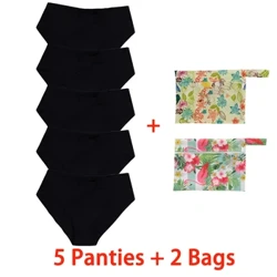 Ženske nepropustne menstrualne hlačke iz fizioloških seksi bambusovih vlaken z visokim pasom, nepremočljive hlačke z mokro vrečko Dropshipping