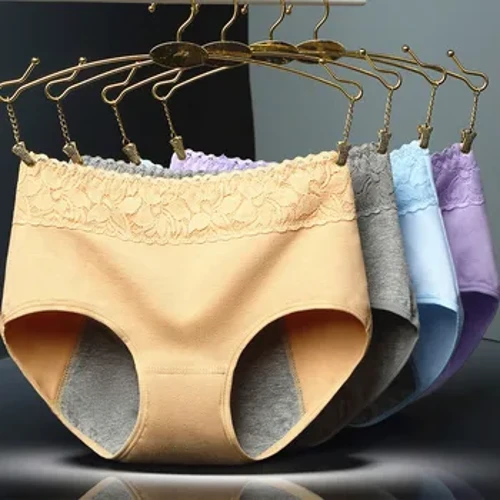 Pants Ffisiolegol Benyw yn Gollwng Prawf Mislif Merched Dillad Isaf Cyfnod Panties Cotwm Iechyd Di-dor Briffiau Yn y Wasg Cynnes