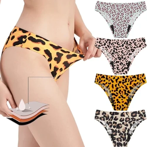 Dropshipping menstruationstrusser 4-lags lækagesikre Heavy Flow Mesh trusser Sømløse trusser Hurtigabsorberende trusser i plus størrelse
