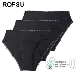 3 kpl/erä Bambu kuukautiset pikkuhousut Naisten jaksottaiset alusvaatteet Brasilialaiset alushousut 4-kerroksiset Heavy Flow -imukykyiset, vuotamattomat alusvaatteet