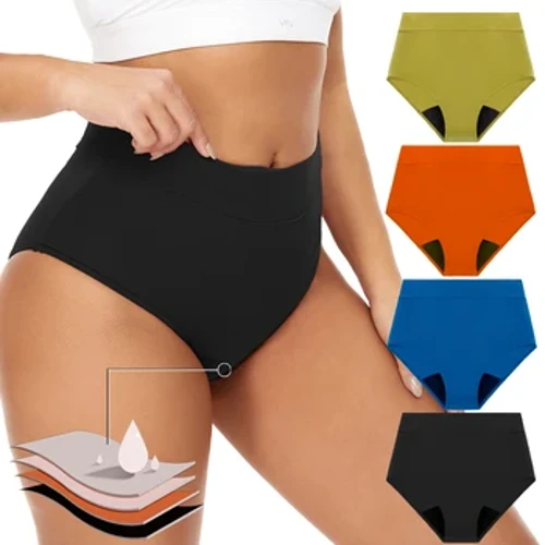Đồ bơi kinh nguyệt 4 lớp chống rò rỉ Quần lót thời kỳ Đồ bơi eo cao Quần bikini thấm hút Quần áo đi biển Quần short Plus kích thước