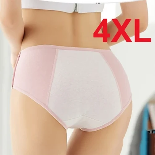 Läckagesäkra menstruationsbyxor Fysiologiska byxor Kvinnor Underkläder Period Bomull Vattentäta Trosor Plus Size XXXL Damunderkläder