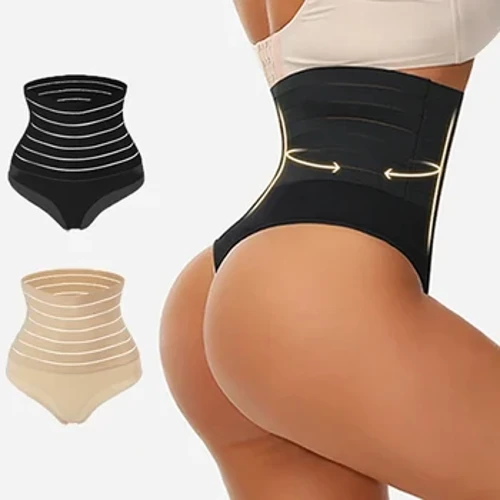 Abesifazane Abane-Waisted High Waisted Shaper Thong I-Tummy Control Panties Ezacisa Impahla Yangaphansi Ekhalweni Umqeqeshi Obumba Izingubo Ezimfishane Eziphakamisa Izinqe