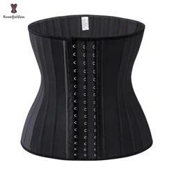 Black Cream 3 Hook And Eye 25 Steel Booned Latex Midjeträning Fajas Gördel Sashes Midjeband Plus Size Underkläder Korselett Damer