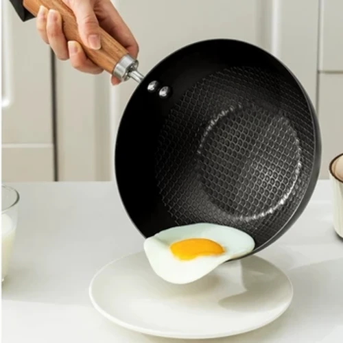 Χειροποίητη σιδερένια κατσαρόλα Τηγάνι Wok Pan χωρίς επίστρωση Εστία αερίου Επαγωγική κουζίνα σετ μαγειρικής κατσαρόλας γουόκ από σίδερο αντικολλητικό