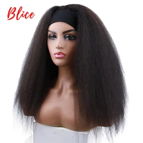 Parrucche sintetiche per capelli sintetici con fascia lunga e crespa Blice per donne afro-americane Parrucca piena afro Kanekalon da 20 pollici