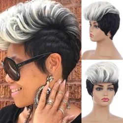 Perruque synthétique courte bouclée pour femmes, cheveux afro-américains, en Fiber de haute température, à la mode