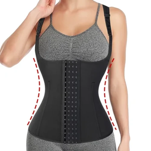 Merched Dur Asgwrn Corff Siâpwr Wast Hyfforddwr Gwasg Slimming Gwain Bol Siapio Dillad Siâp Fest Ymarfer Corff Underbust Cincher Corset Top