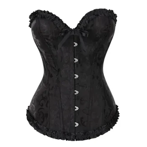 YBFDO Vintage korset ustki bustier sexy ayollar overbust korselet bluzka to'rli gulli gothic brocade Retro moda O'rta asr