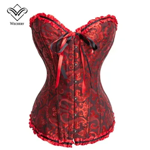 Gothic Áo Corselette Nữ Nịt Phong Cách Khoa Học Viễn Tưởng Plus Kích Thước Overbust Xòe Trắng Áo Áo Gợi Cảm Phối Ren Áo Ngực S-6XL