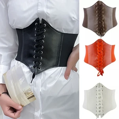 Curele de corset late elastice pentru femei, din piele artificială, pentru slăbire, centură strânsă cu talie înaltă, versatilă, pentru corsete bustiere zilnice