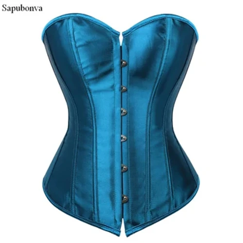 Sapubonva Overbust Áo Plus Kích Thước Gợi Cảm Corselet Nịt Và Áo Ngực Áo Đỏ Đen Hồng Tím Trắng Gothic Quần Lót Ren Nữ