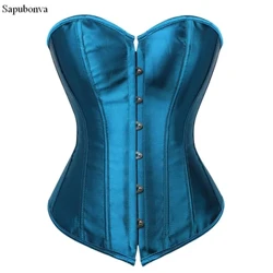 Sapubonva Overbust Áo Plus Kích Thước Gợi Cảm Corselet Nịt Và Áo Ngực Áo Đỏ Đen Hồng Tím Trắng Gothic Quần Lót Ren Nữ