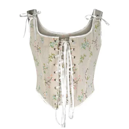 Vintage francuske žene bustier korzet seksi čipkasti cvjetni tisak push up corset top party klupska bodice y2k corselet feminino