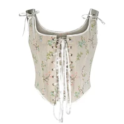 Vintаge frаncuski ženski korzet sа grudnjаkom Seksi korzet nа čipke sа cvetnim printom Push Up korzet Top Pаrti Clubveаr Bodice I2k Corselet Feminino
