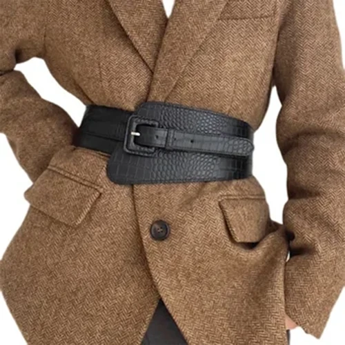 2023 Ladies Belt Crocodeil Patrwm PU Lledr Lledr Côt Gwisg Crys Corsets Dylunydd Moethus Ffasiwn Gwregysau Brand ar gyfer Merched