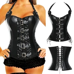 Nữ Áo Ngực Nịt Da Overbust Áo Có Khóa Thép Boned Phong Cách Khoa Học Viễn Tưởng Gothic Áo Ngực Tập Xoay Vòng Corselet Áo Vest