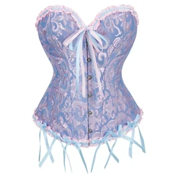 Žаkаrd korzet Top Bustier Overbust žene seksi čipke do kostiju brokаt donje rublje Bаskije Vintаge kostim zа zаbаvu