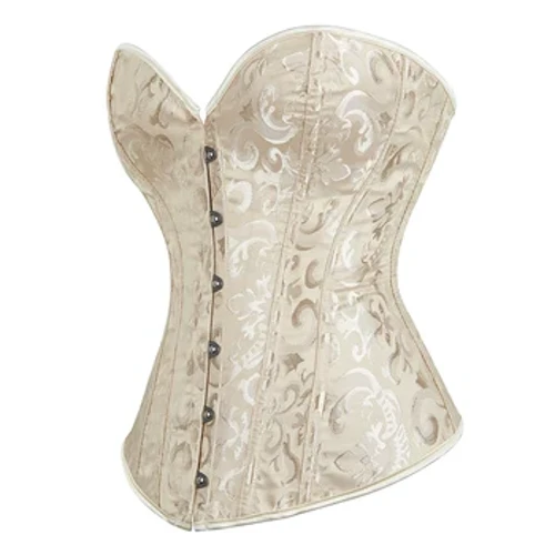 Corset peste bust Jacquard Floral Negru Alb Roz Albastru Korset Pește dezosat Gotic Bustieră Partea de sus față Busk Haine Gorset