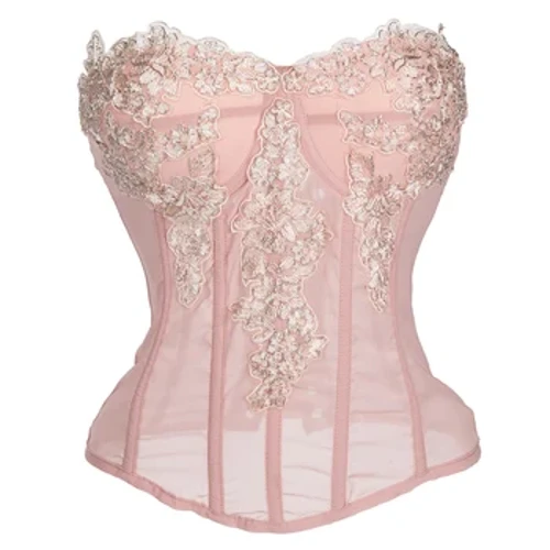 Gülgüne gül keşdeli nagyş, Wiktorian Padded Push Up Korset Iň ýokary aýallar Elegant Jynsy Içki Içerki Got eşikleri